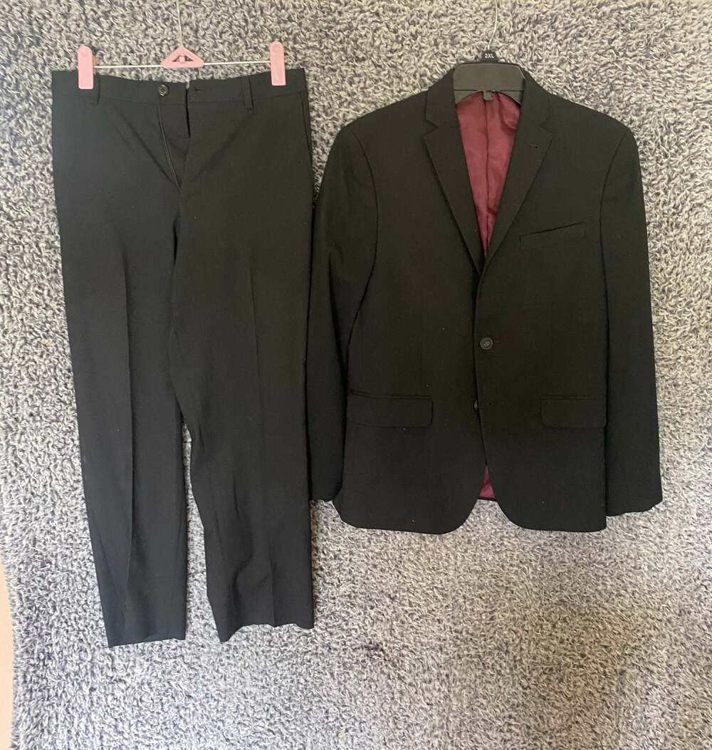 Joseph Abboud Boys Black 2-Piece Suit Size 16